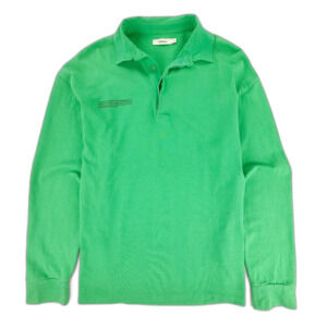 PANGAIA Hello To Rugby Recycled Organic Cotton Polo Shirt Long Sleeve Lime Green